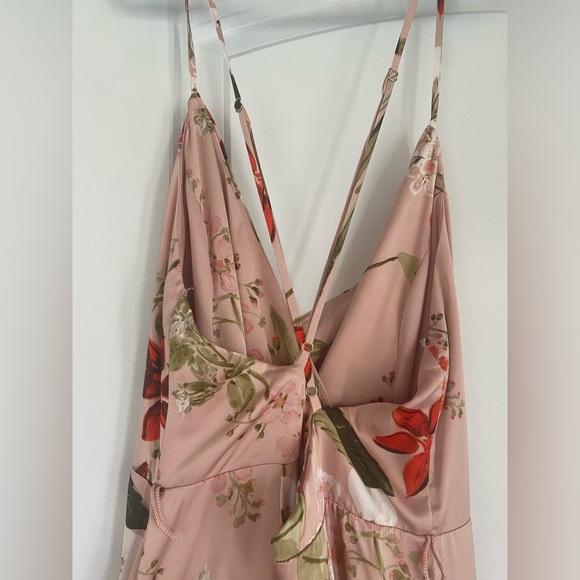 The Lulus Still the One Blush Pink Floral Print Satin Maxi Dress - Picture 7 of 9